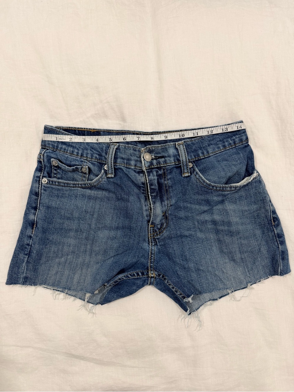 Upcycled Levi’s Classic Blue Denim Cutoff Women's Shorts